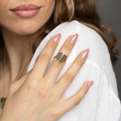 Ties of Heart Silhouette Map Ring [18K Gold Plated]