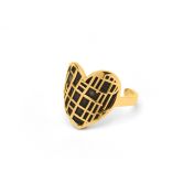 Ties of Heart Silhouette Map Ring [18K Gold Plated]
