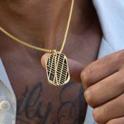 Map Tag Necklace For Men - 18K Gold Plated