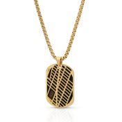Map Tag Necklace For Men - 18K Gold Plated