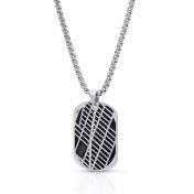 Herrenkette mit Kartenanhänger – Sterlingsilber