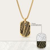 Map Tag Necklace For Men - 18K Gold Plated