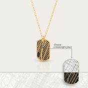Collier Silhouette Carte en Petite Plaque [Vermeil 18ct]