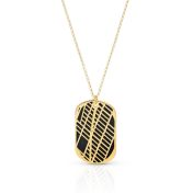 Collier Plaque Silhouette Carte [Plaqué Or 18ct]