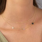 Maria Diamond Initial Necklace with Nano Bible [18K Gold Vermeil]