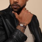 Wanderer's Journey Men Name Bracelet - Dark Brown Leather