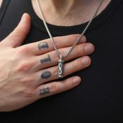 Infinity Bar Name Necklace For Men - Sterling Silver