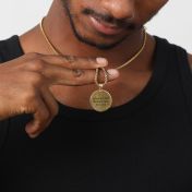 Gegraveerde Familie Kompas Ketting voor Mannen - 18K Goud Verguld