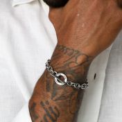Eternity Circle Figaro Chain Bracelet