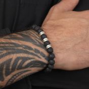 Lava Stone Men Name Bracelet 