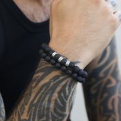 Lava Stone Men Name Bracelet 