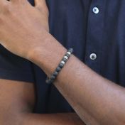 Bracelet Pierre de Lave avec Prénoms pour Homme