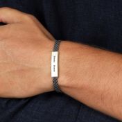 Men's Dark Sterling Silver Name Bracelet