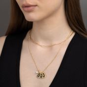Midnight Initials Necklace With 0.30ct Diamond [18K Gold Plated]