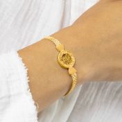 Bracciale con Mappa dei Punti Preziosi e Catena Milanese [Placcato Oro 18K]