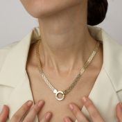 Collar Milanés Círculo Familiar con Nombre [Bañado en Oro de 18K]