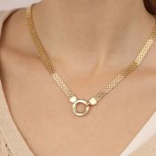 Collar Milanés Círculo Familiar con Nombre [Bañado en Oro de 18K]