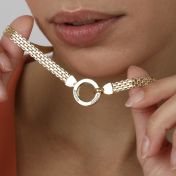 Collar Milanés Círculo Familiar con Nombre [Bañado en Oro de 18K]