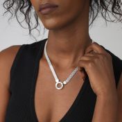 Familienkreis Milanaise Kette mit Gravur [Silber]