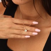 Mirella Kette mit Initialen [750er Gold Vermeil] - Kreis Charm