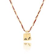 Mirella Sternzeichen Kette – Rote Kordel [750er Gold Vermeil]