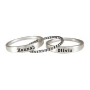 Family Name Rings Stack [Sterling Silver]