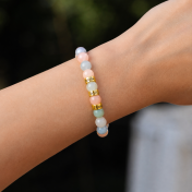Morganite Women Name Bracelet [18K Gold Plated]