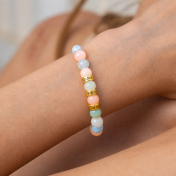 Morganite Women Name Bracelet [18K Gold Vermeil]