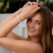 Morganite Women Name Bracelet [Silver]