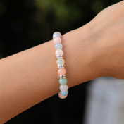 Morganite Women Name Bracelet [Silver]
