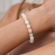 Morganite Women Name Bracelet [Silver]