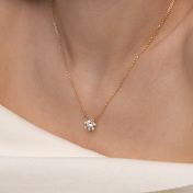 Mother’s Star Necklace with Moissanite [14 Karat Gold]