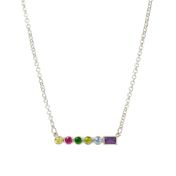 Collier Coeur et Maison avec Pierres de Naissance [Argent 925]