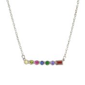 Collier Coeur et Maison avec Pierres de Naissance [Argent 925]