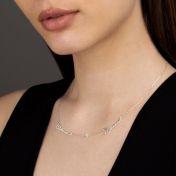 Talisa Italic Multi-Name Diamond Necklace [Sterling Silver]