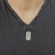 Collana Targhetta Classica Multi Incisioni - Argento 925