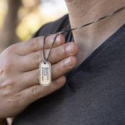 Collana Targhetta Classica Multi Incisioni - Argento 925