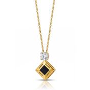 Spirituelle Namenskette mit Nano-Bibel und einem Diamanten [750er Gold Vermeil]