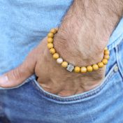 Classic Natural Jasper Men Bracelet - Sterling Silver