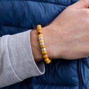 Bracelet Jaspe Naturel avec Prénoms pour Homme