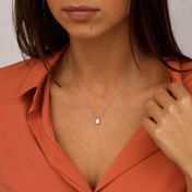 Nature Love Necklace - White Crystal [Sterling Silver]
