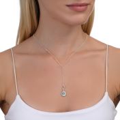 BE CREATIVE - Tail Chain Sterling Silver Necklace with Swarovski® Crystal