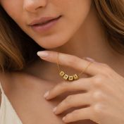 Collier Cube avec Initiales - Vermeil 18ct
