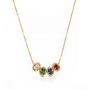 Collier Étoiles de Talisa avec Pierres de Naissance Ovales - Vermeil 18ct