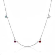 Collier Délicat Goutte de Rosée avec Pierres de Naissance