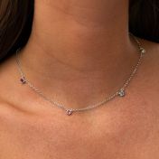 Collier Délicat Goutte de Rosée avec Pierres de Naissance