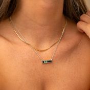 Talisa Stars Bar Birthstone Necklace [Silver]