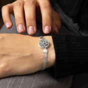 Erinnerungskreis Silhouette Armband mit Kartenanhänger [Sterlingsilber] 