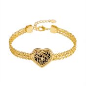 Herzensbindungen Silhouette Armband mit Milanaise Kette und Landkarte [750 vergoldet]