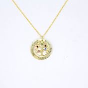 Boom des Levens Naam en Geboortesteen Ketting [Goud Verguld] 